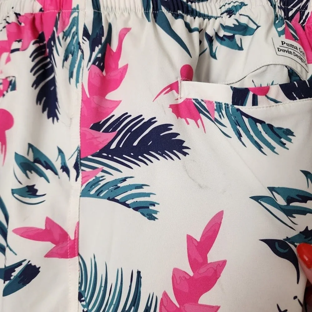PUMA‎ DUVIN Tropical Swim Shorts Palm Print Resort Beach XXL NEW WITH TAGS